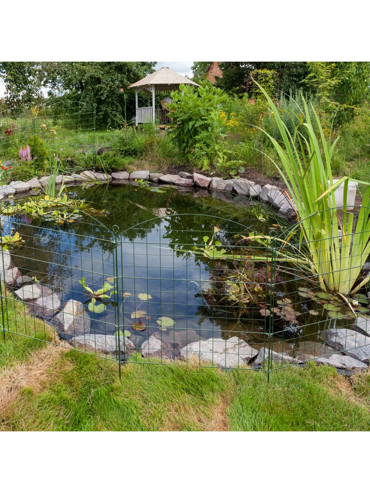 relaxdays 10 x Teichzaun in Dunkelgrün günstig kaufen onesize