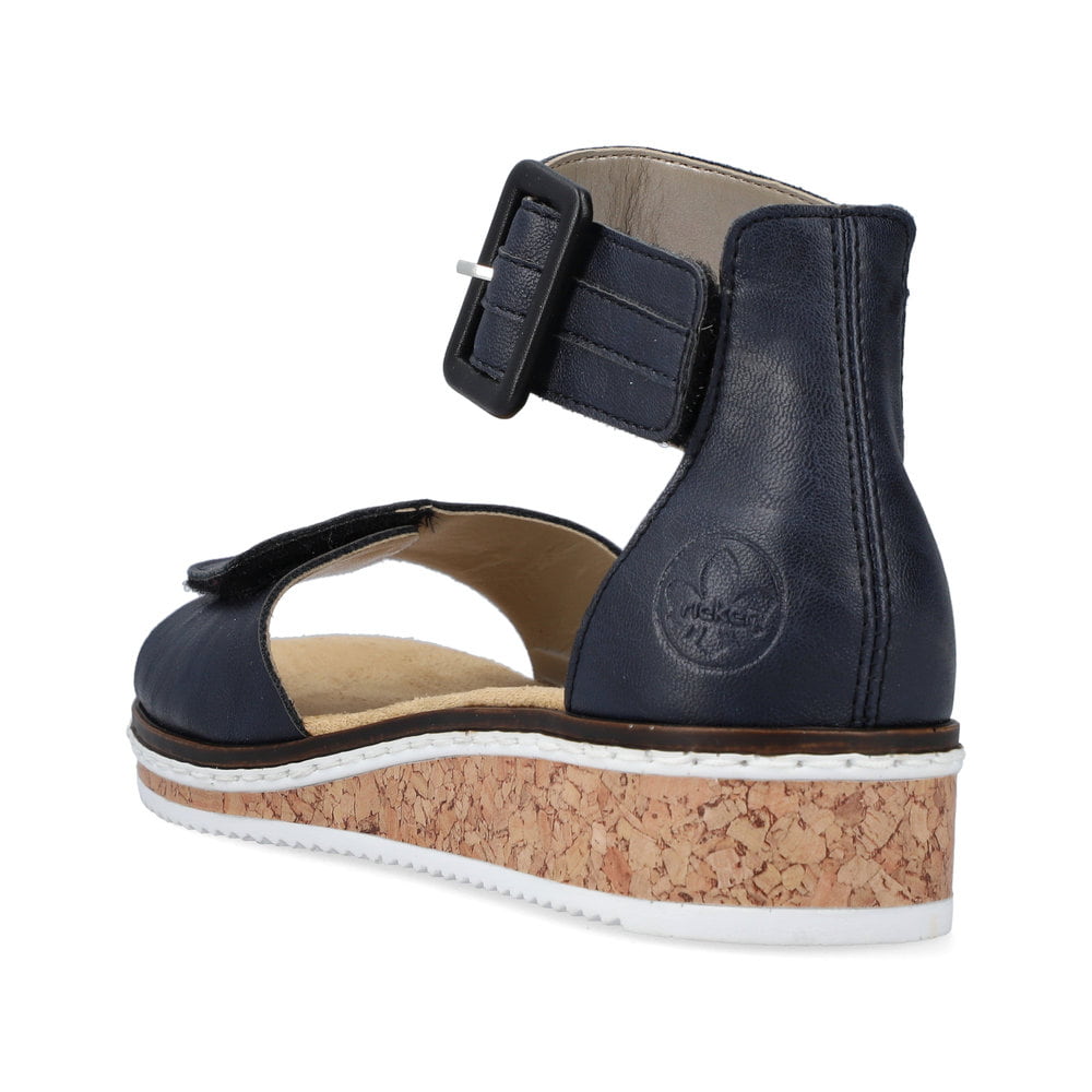 Rieker Damen Keilsandaletten marineblau