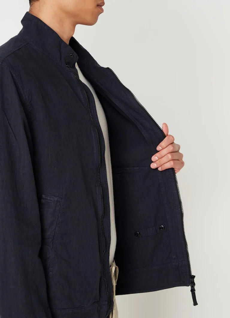 Stone Island 42130 Jakna od mješavine lana s logotipom i bočnim džepovima