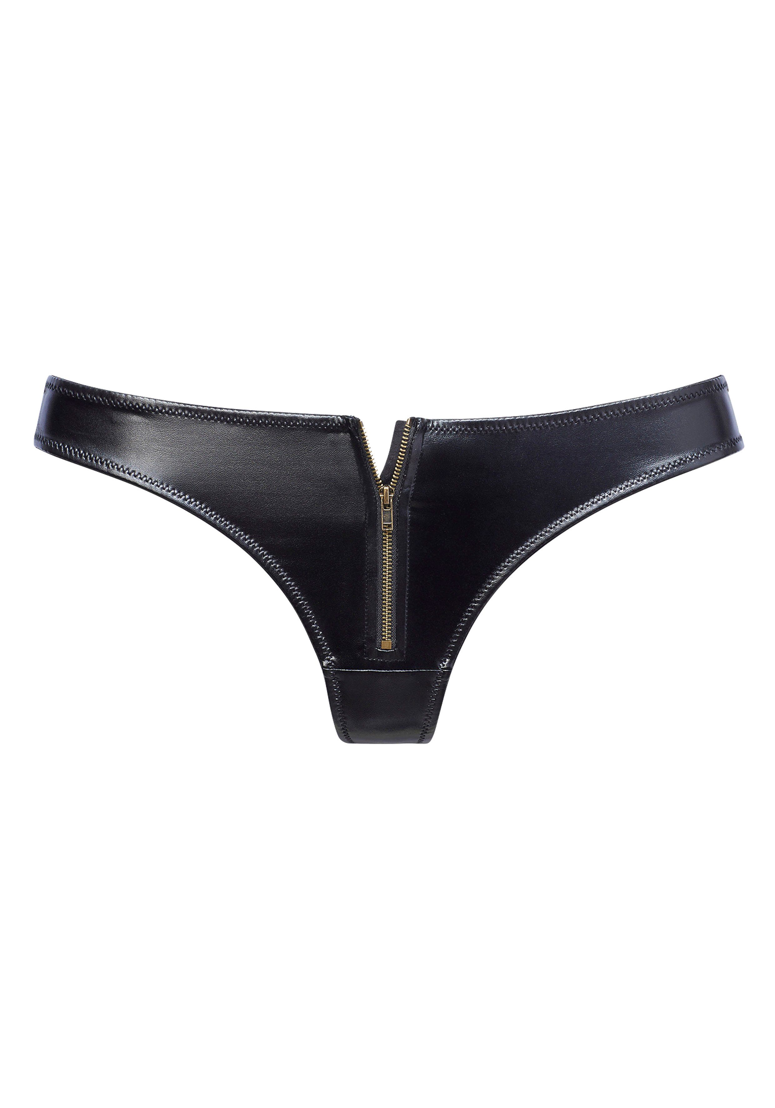 petite fleur gold String in Lederoptik mit Reißverschluss