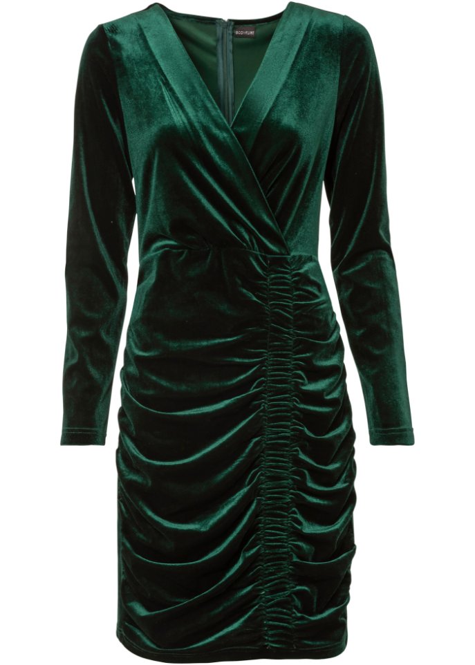 Samt-Kleid mit Raffung