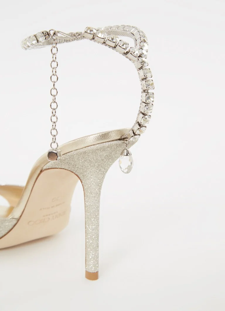 Sandale Jimmy Choo SAEDA 100 cu sclipici pudrat