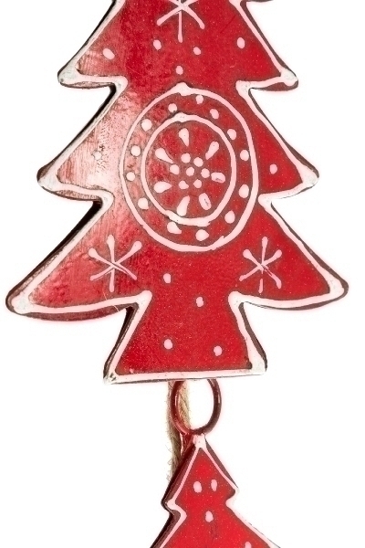 MyFlair Hängerkette m. Metallbäume rot/weiss 10/55cm