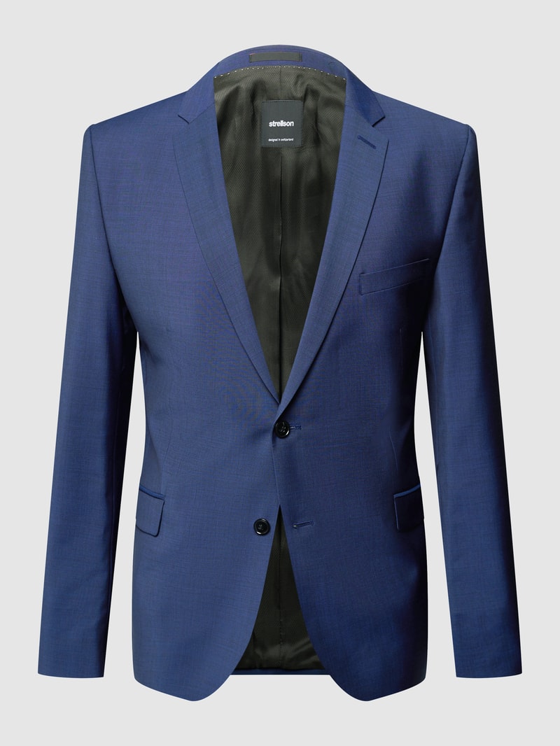 Slim Fit 2-Knopf-Sakko aus reiner Schurwolle in blau