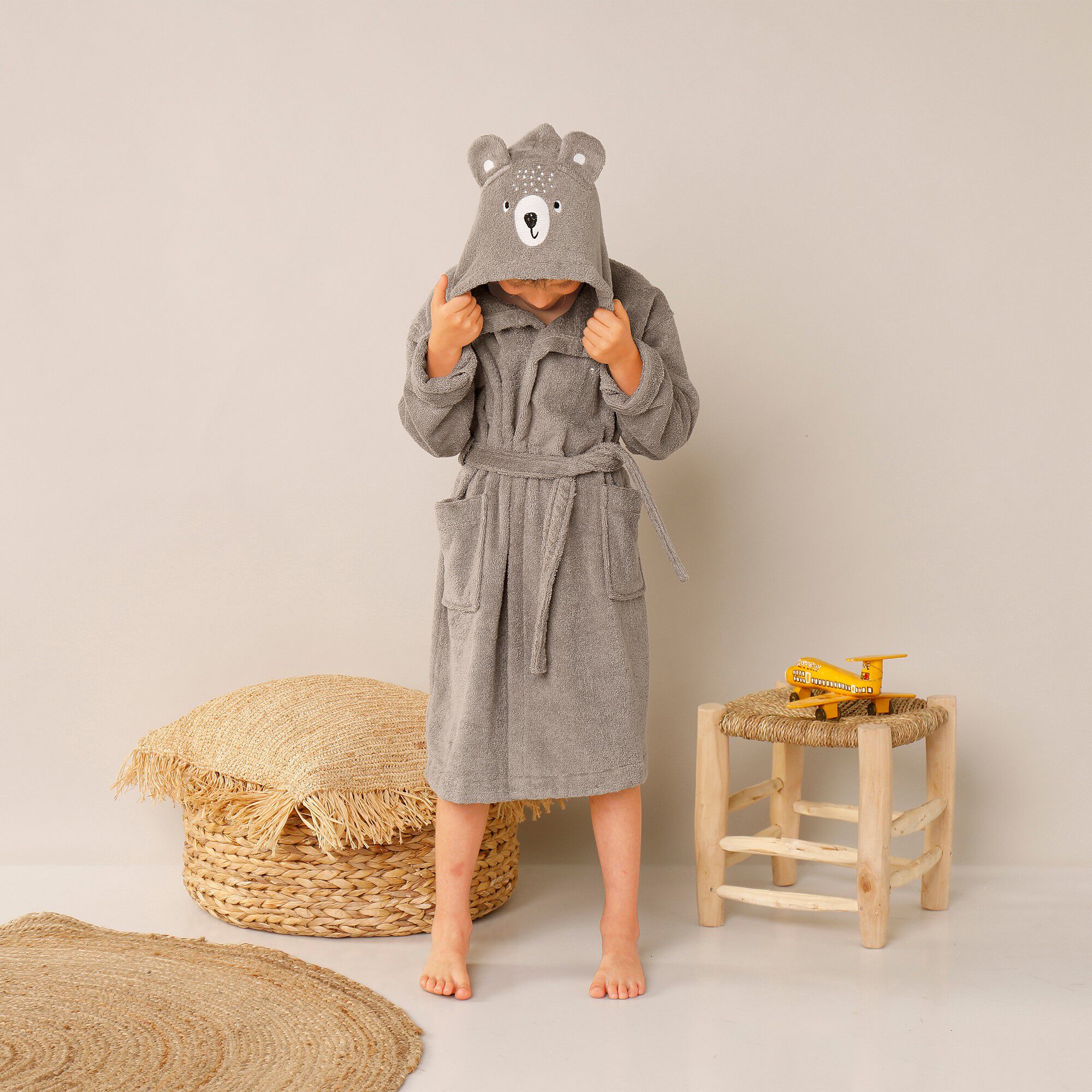 Peignoir de bain enfant personnalisable ourson à capuche