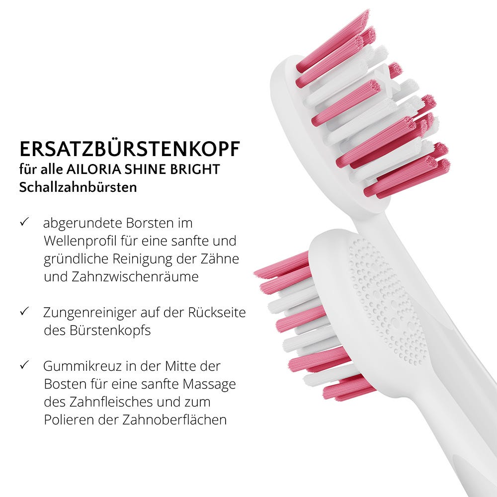 Ailoria Shine Bright Extra Ersatzbürstenköpfe 12er Rose