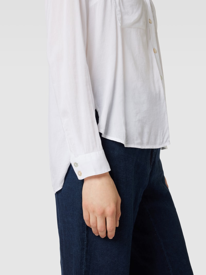 Bluse mit Brusttaschen Modell 'Ilsa' in weiß