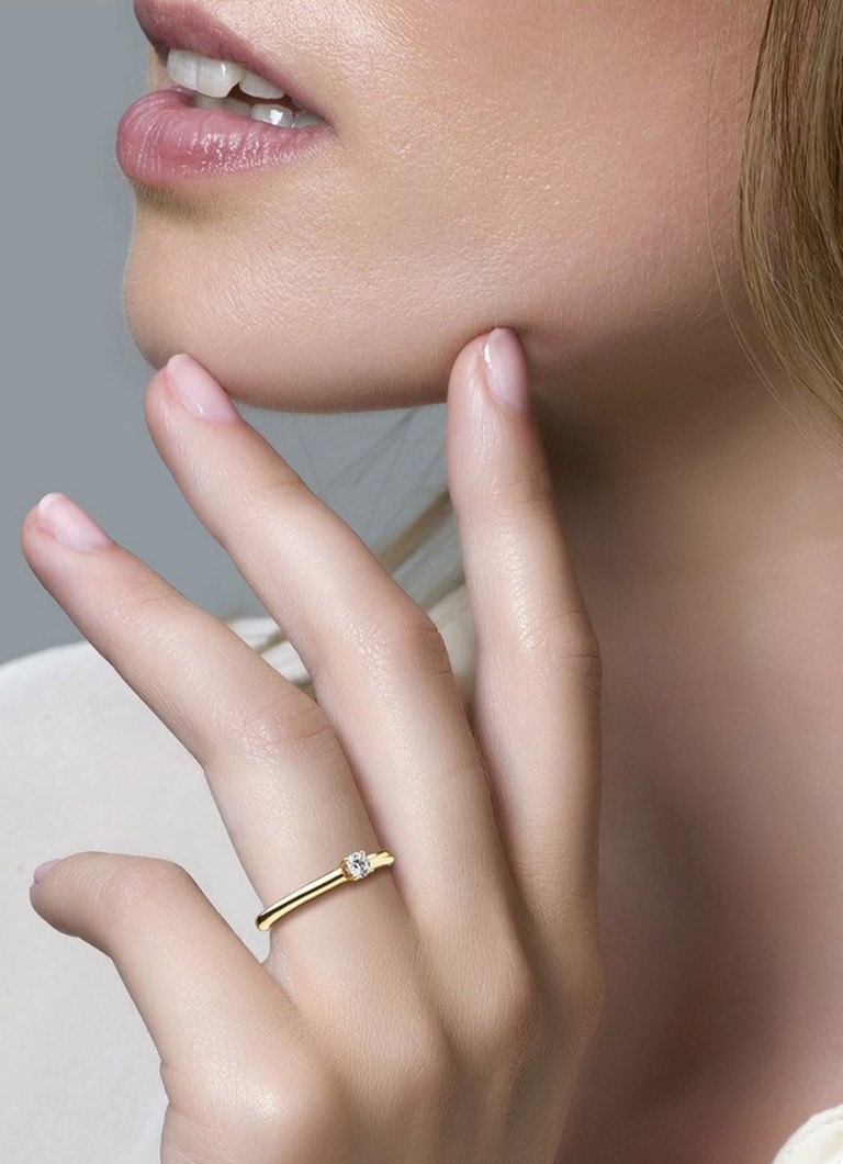 Blush  Ring van 14 karaat geelgoud met zirkonia 1112YZI
