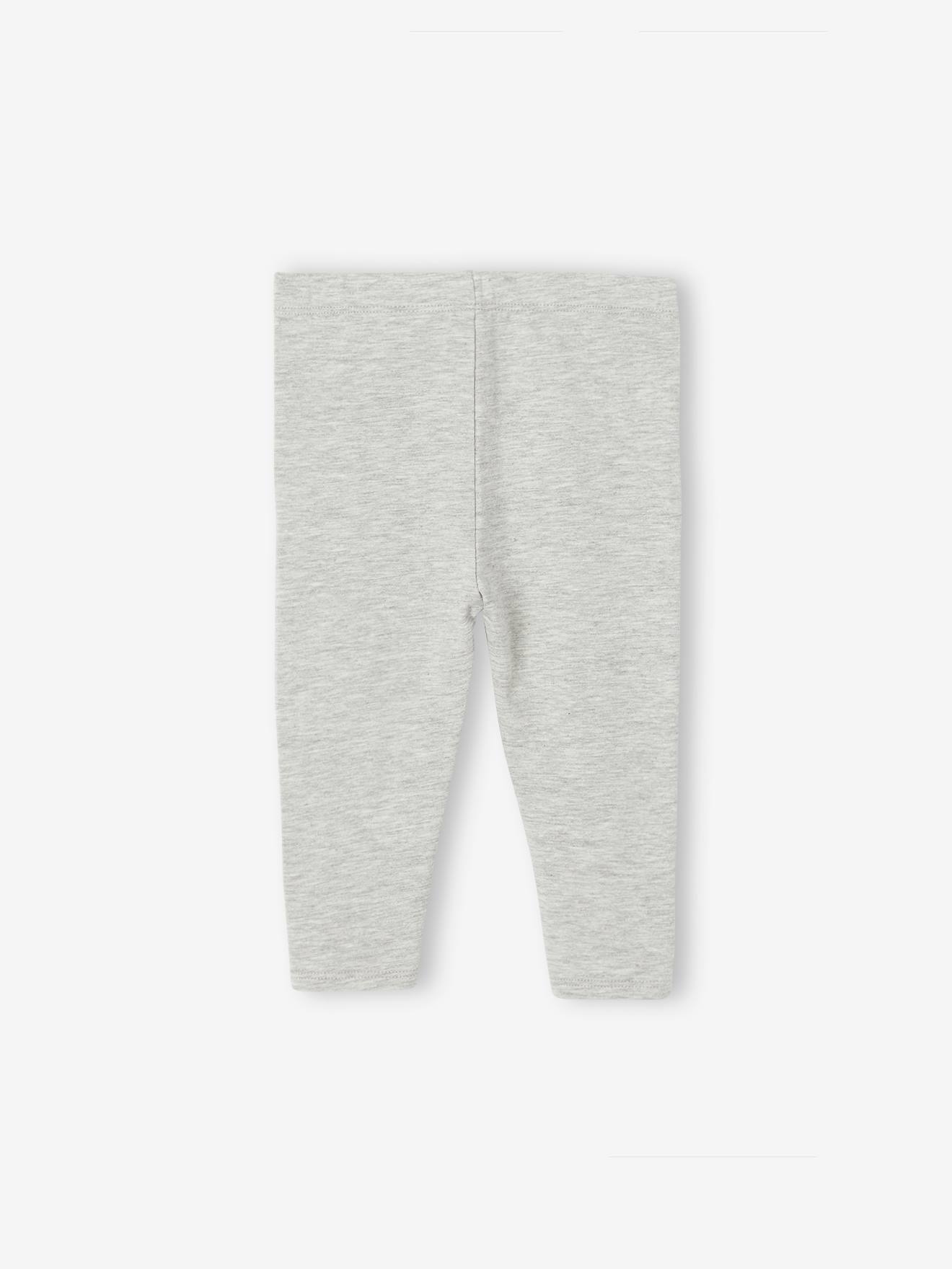 Lot de 2 leggings longs bébé fille BASICS gris chiné