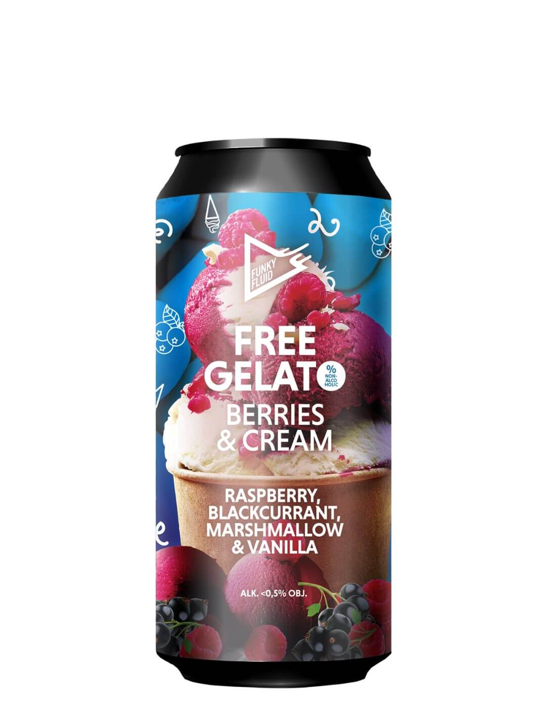 Funky Fluid : Free Gelato Berries & Cream - Gueule de joie 0.5° |  50 cl