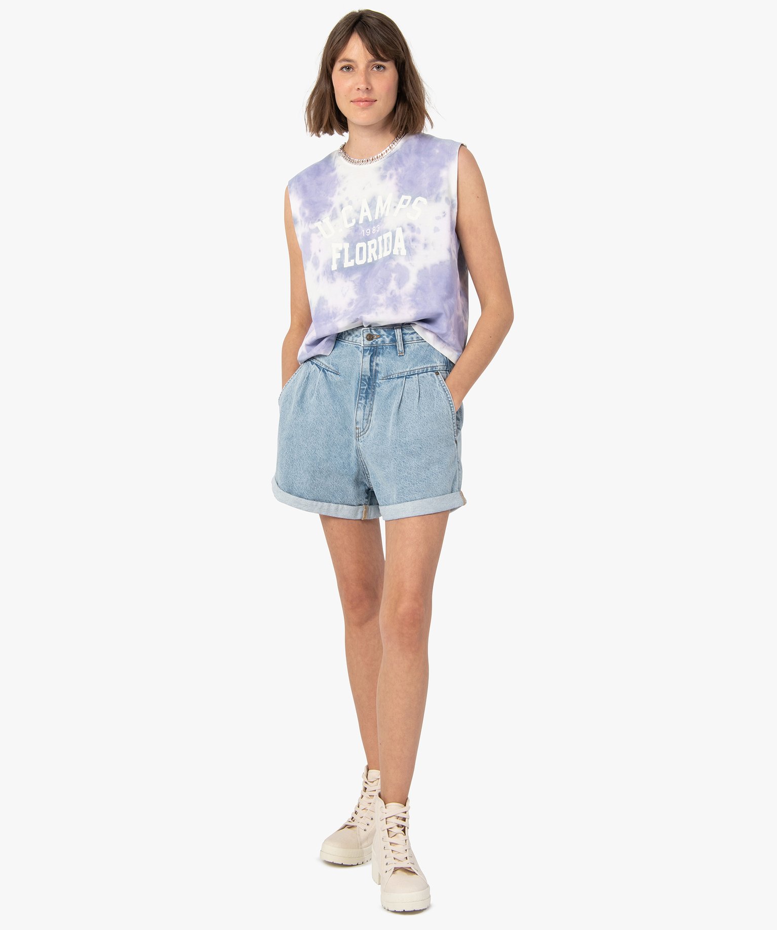 Débardeur femme esprit tie and dye – Camps United bleu | GEMO