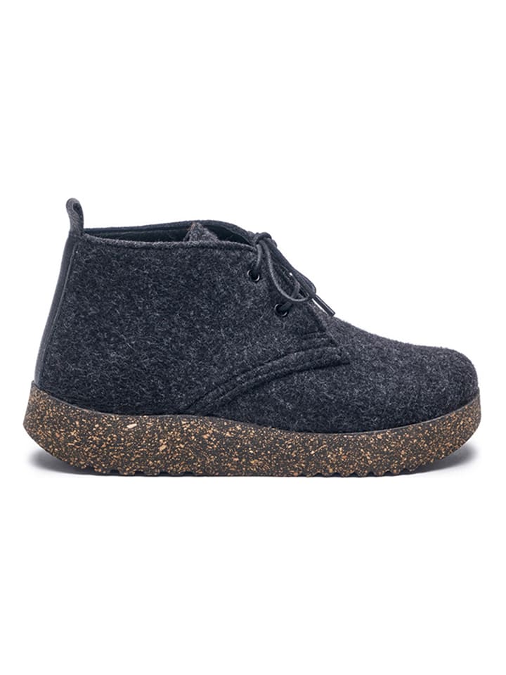 Comfortfusse Woll-Schnürschuhe in Anthrazit günstig kaufen