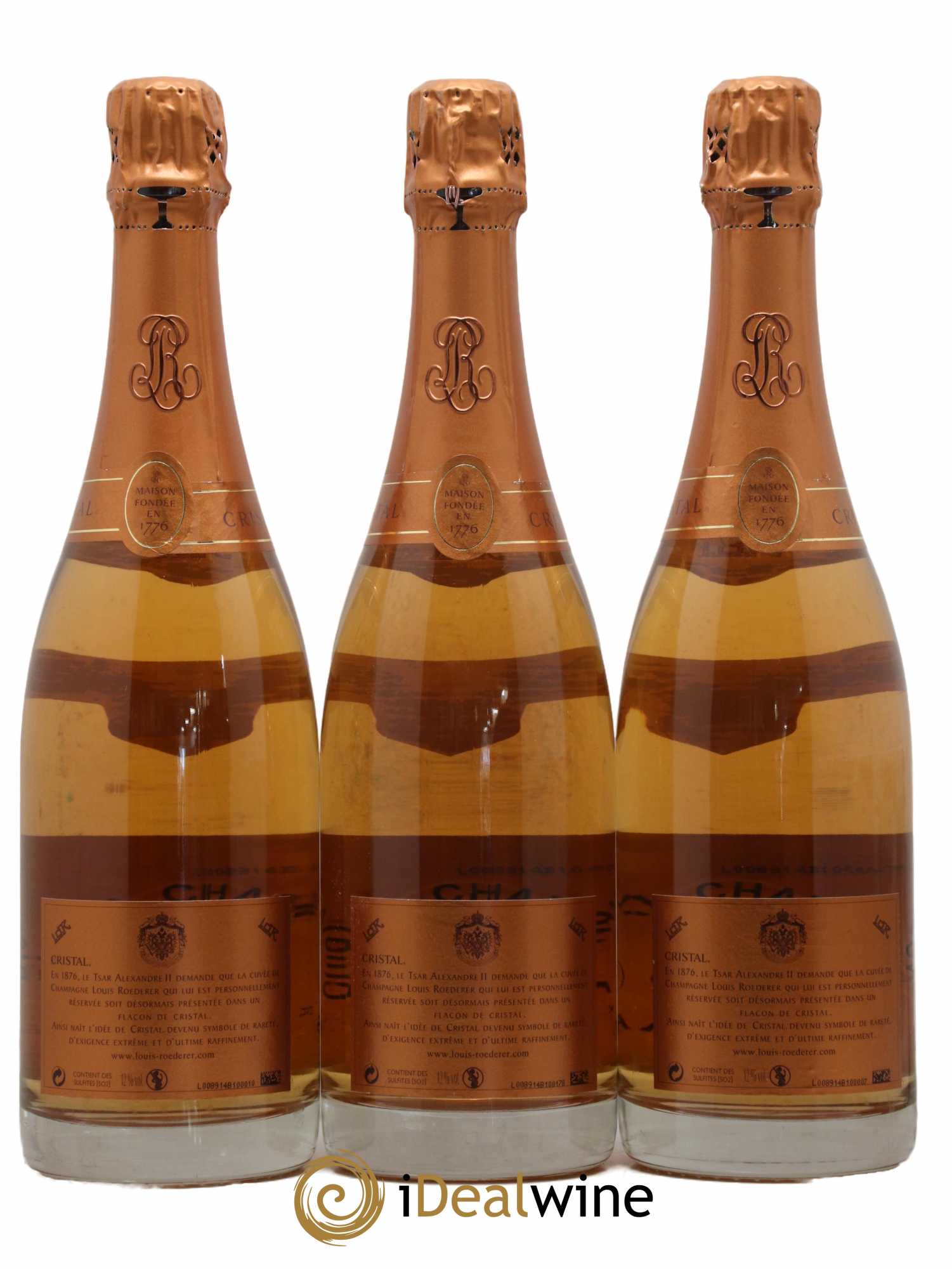 Cristal Louis Roederer  2004 - Lot de 3 Bouteilles