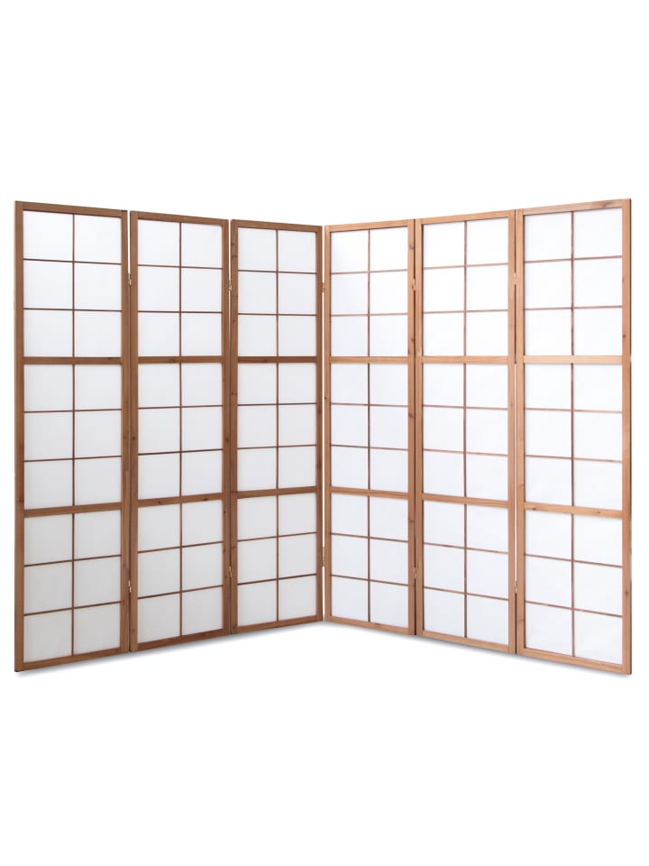 Homestyle4u 6-tlg. Paravent Shoji in Braun 264x175 cm günstig kaufen onesize