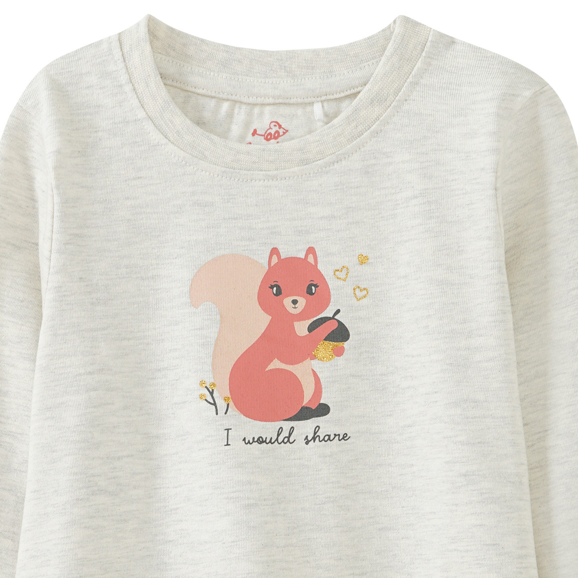 Mädchen Langarmshirt mit Eichhörnchen-Motiv