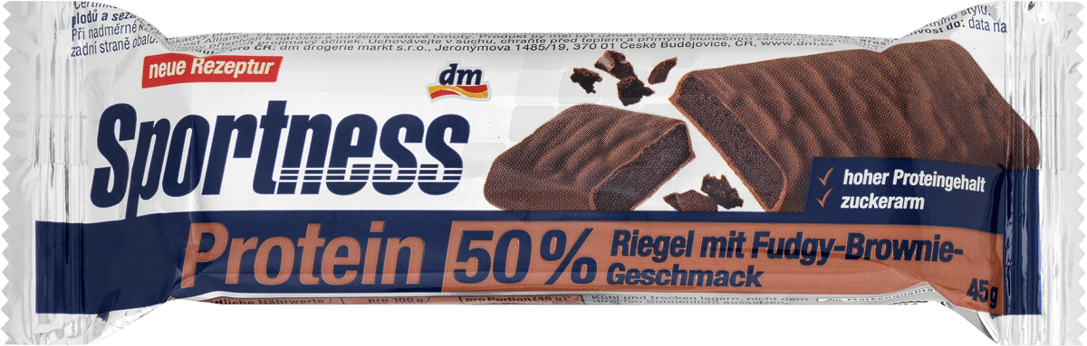 Proteinriegel 50%, Fudgy Brownie Geschmack, 45 g