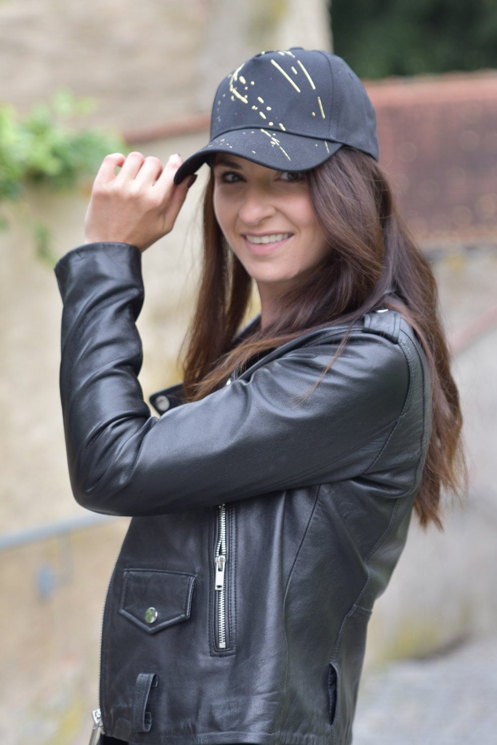 styleBREAKER Baseball Cap (1-St) Baseball Cap mit goldenen Farbspritzern