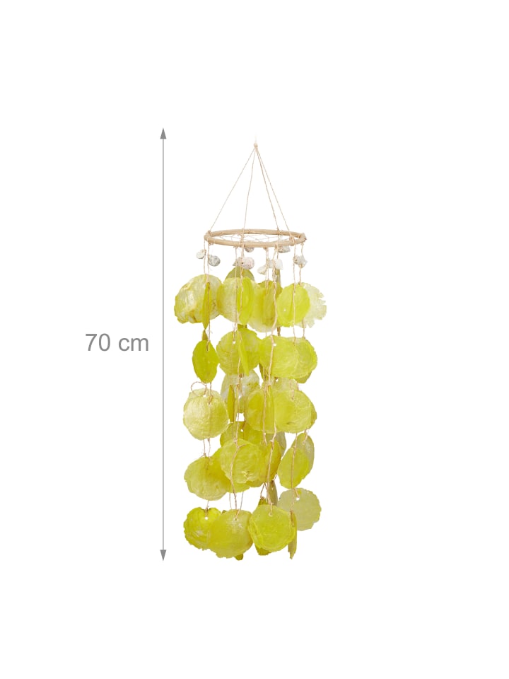 relaxdays Capiz Windspiel in Gelb - (H)48 cm günstig kaufen onesize