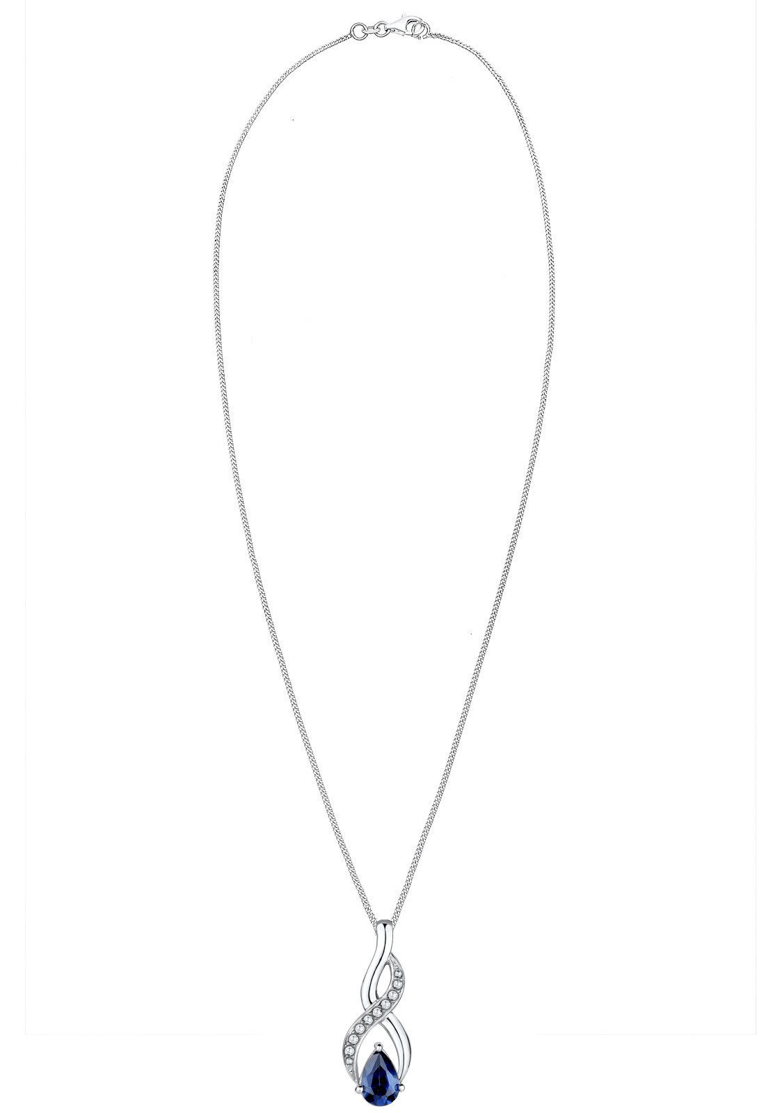 Anillo Elli para mujer con símbolo de infinito, circonita y zafiro - Plata (925/1000)