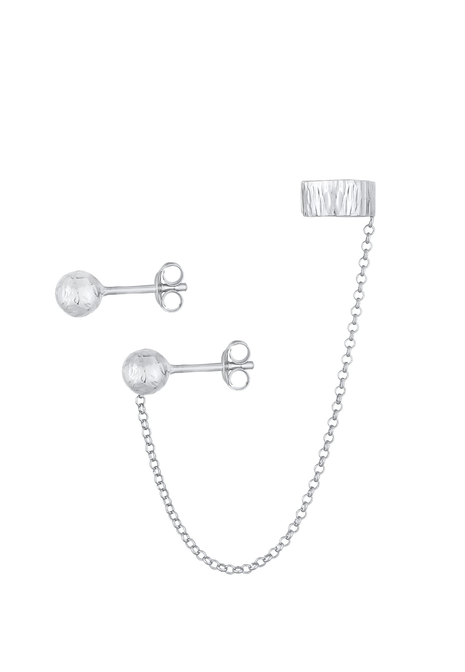 Elli Balle Trend Asymétrique Boucles d'Oreilles Femme – Argent (925/1000)