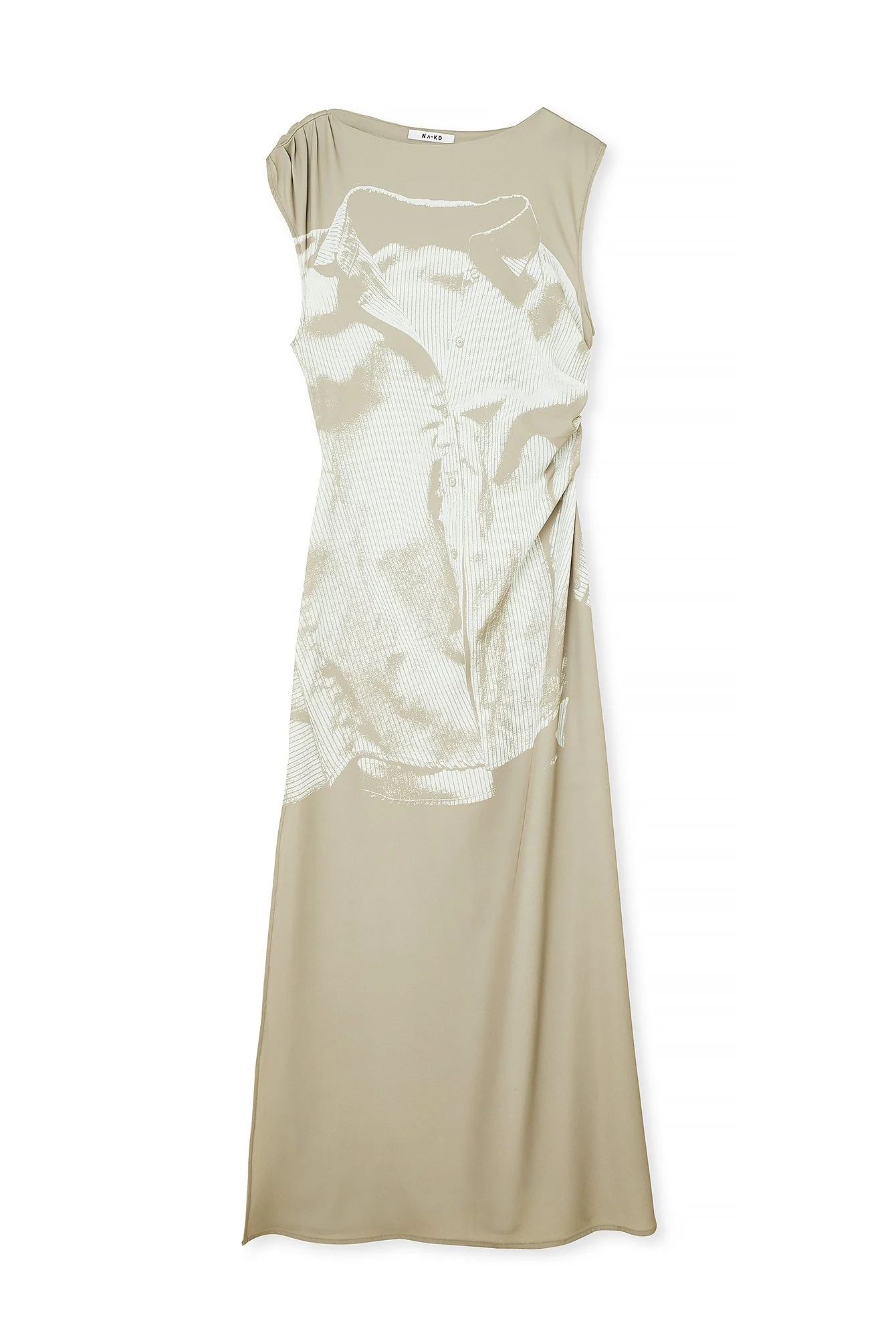 Gewebtes Maxikleid mit drapiertem Detail