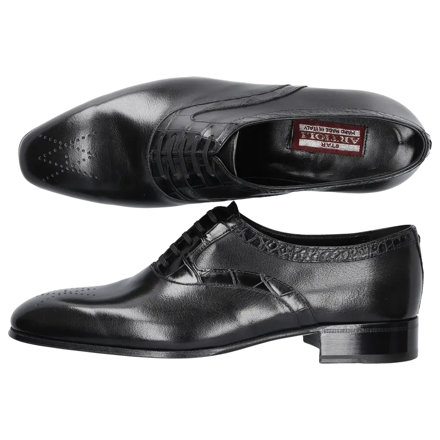 Artioli - Businessschuhe Oxford ZÜRICH Krokodilleder - schwarz