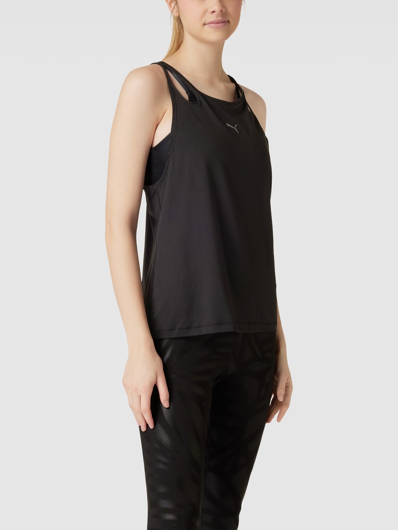 Tanktop mit Label-Detail Modell 'RUN' in schwarz