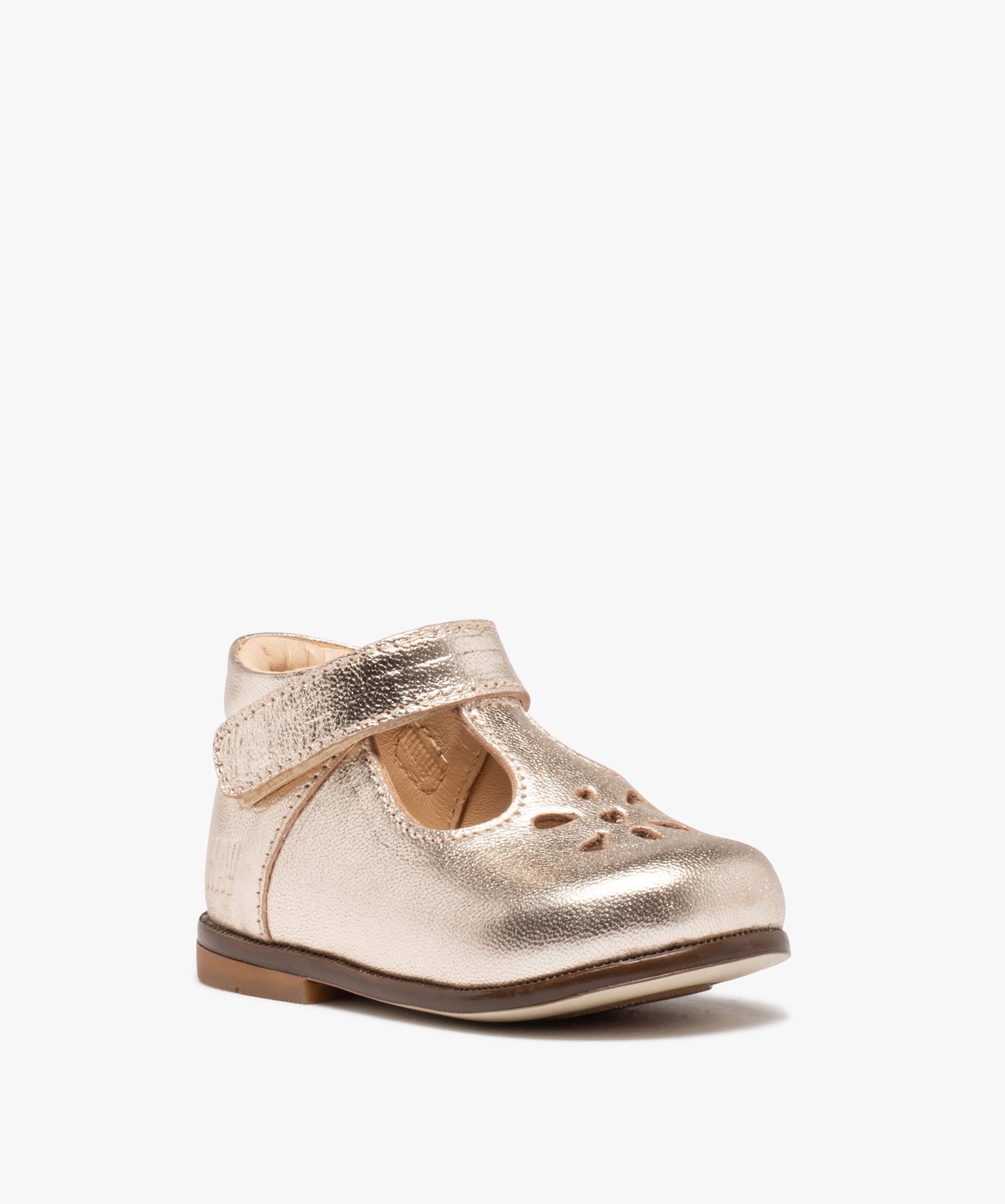 Babies premiers pas bébé fille dessus cuir uni – NA! or | GEMO