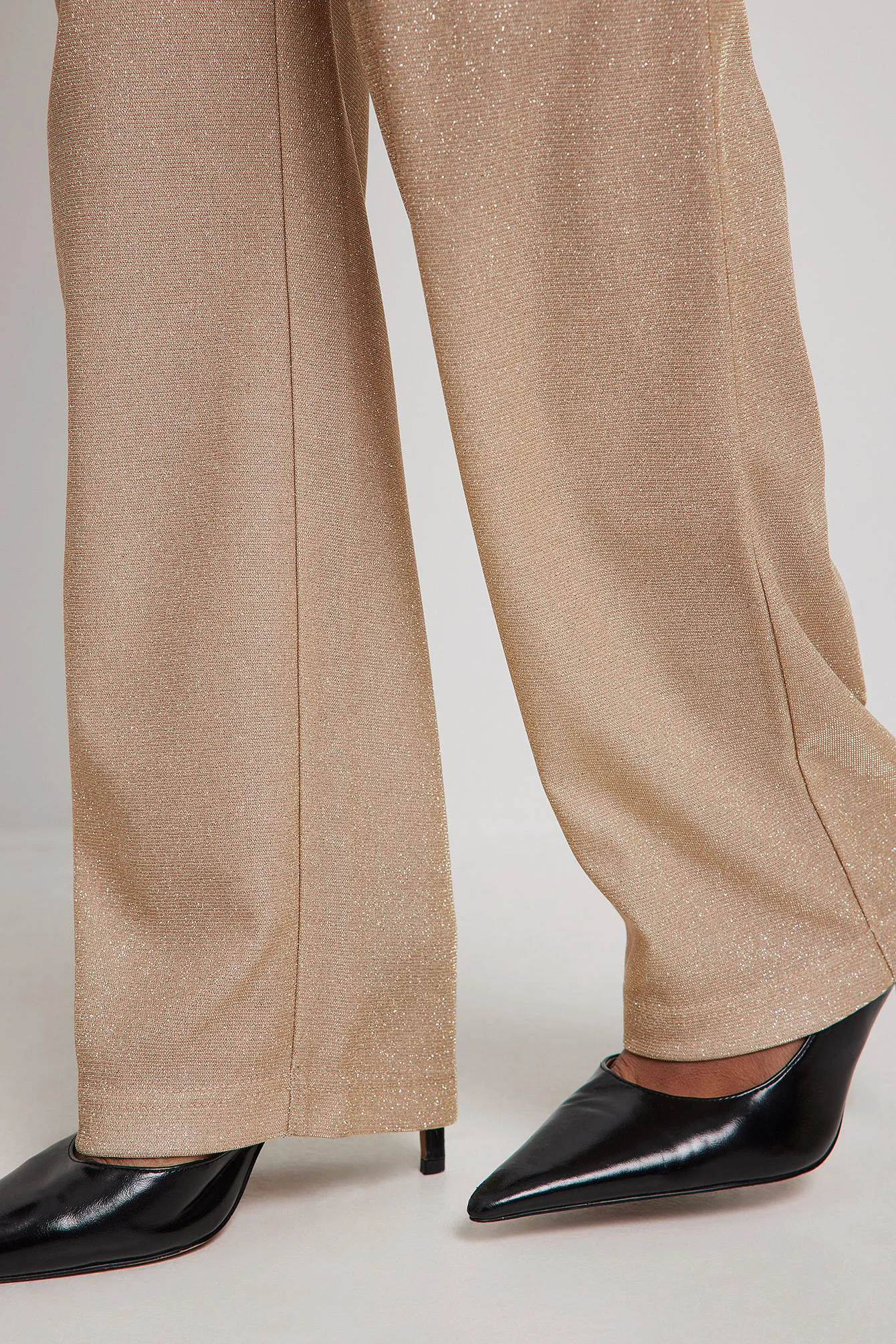 Gerade Hose mit hoher Taille und Glitzer