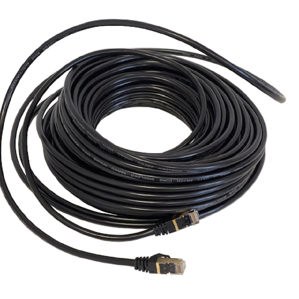 Vago-Tools CAT7 Patchkabel Netzwerkkabel schwarz 3m rund