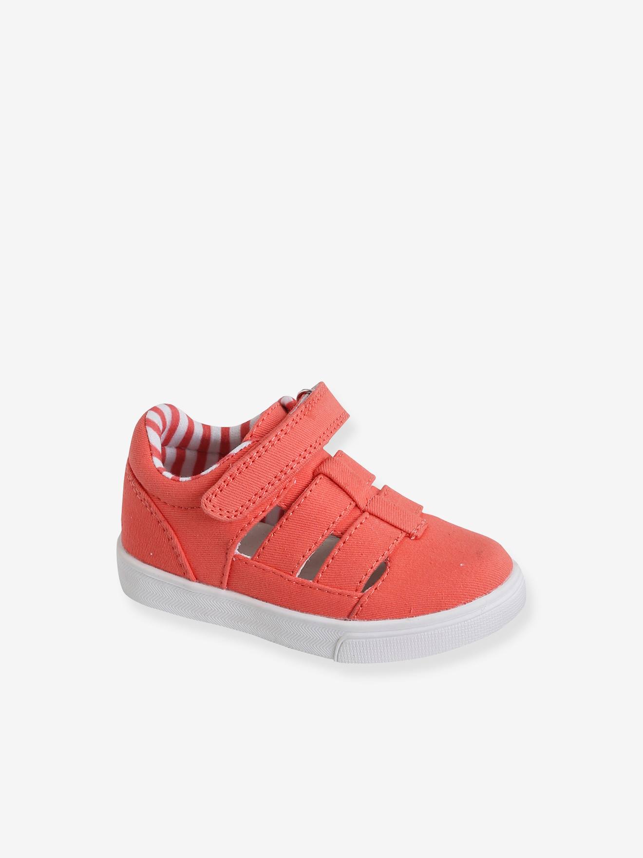 Vertbaudet Mädchen Baby Stoff-Sandalen - koralle
