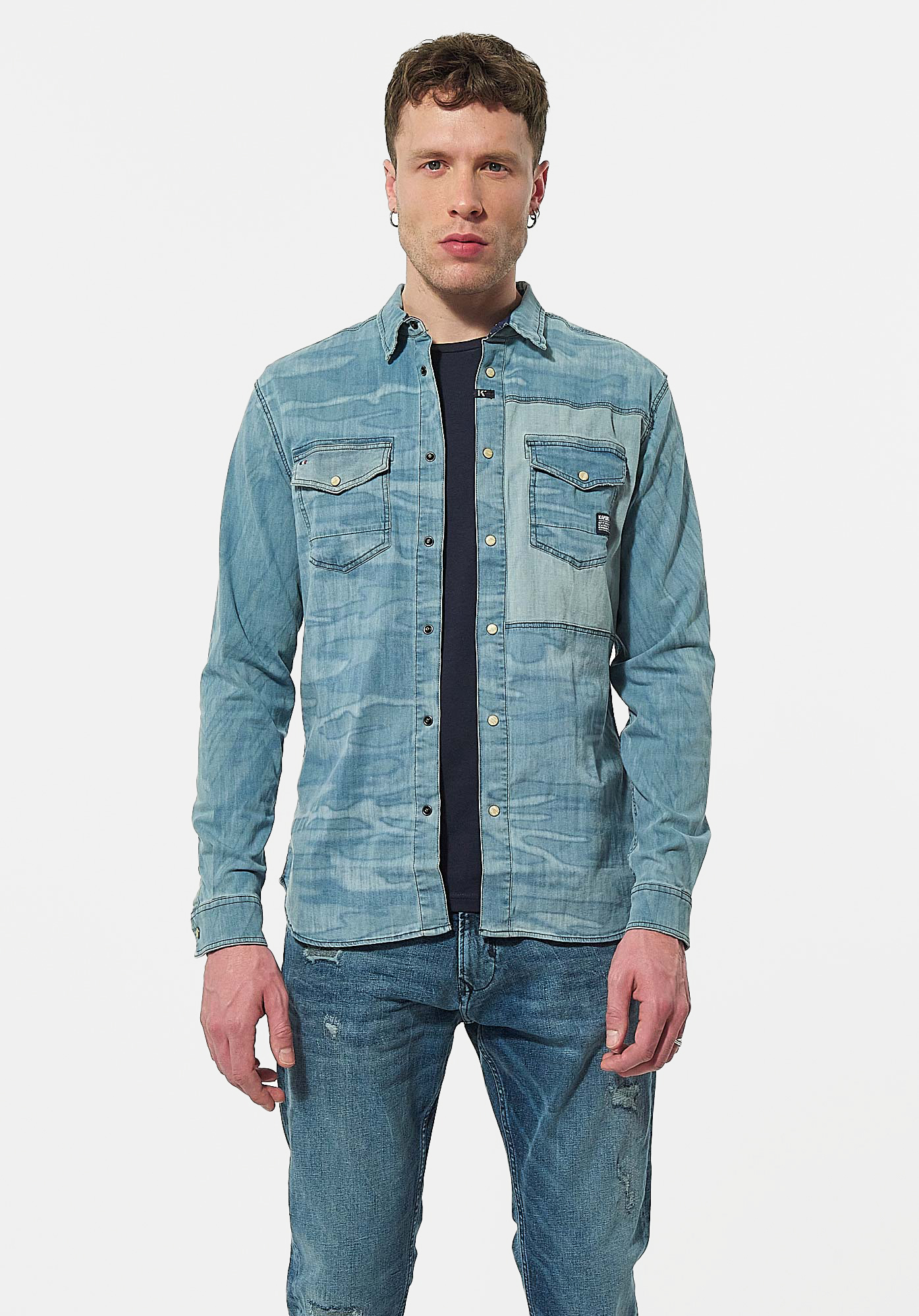 AERO  Chemise en jean camouflage Homme