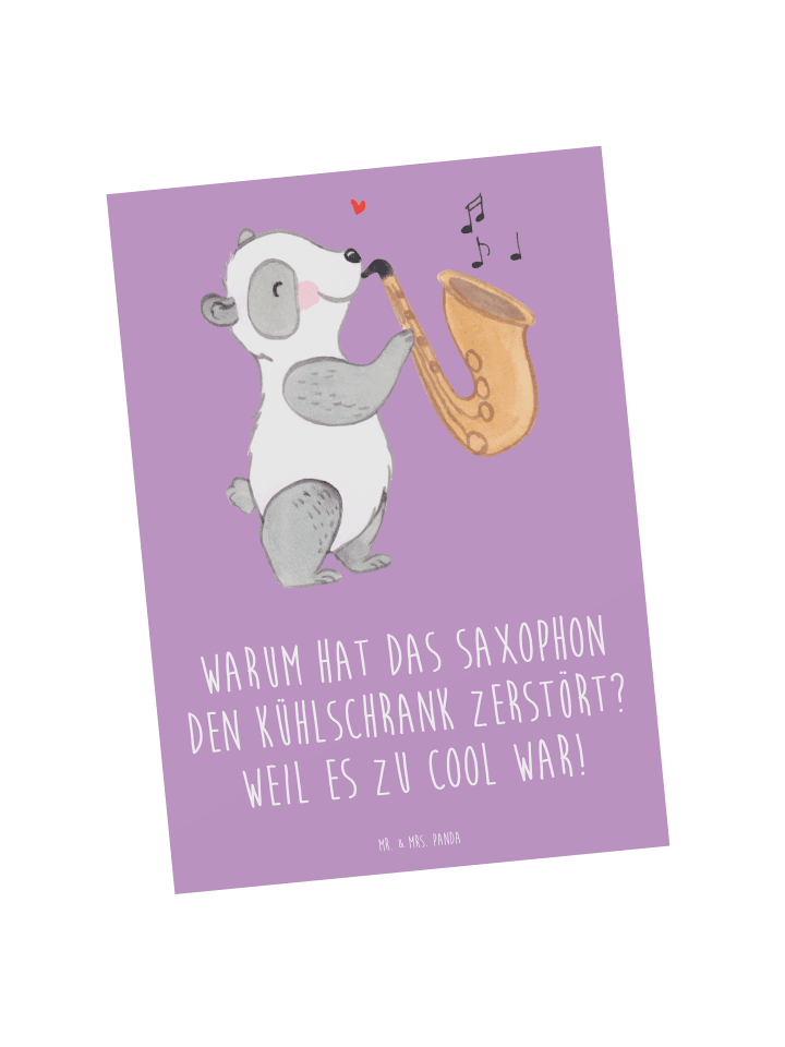 Mr. & Mrs. Panda Postkarte Saxophon Kühlschrank mit Spruch in Lavendeltraum günstig kaufen onesize