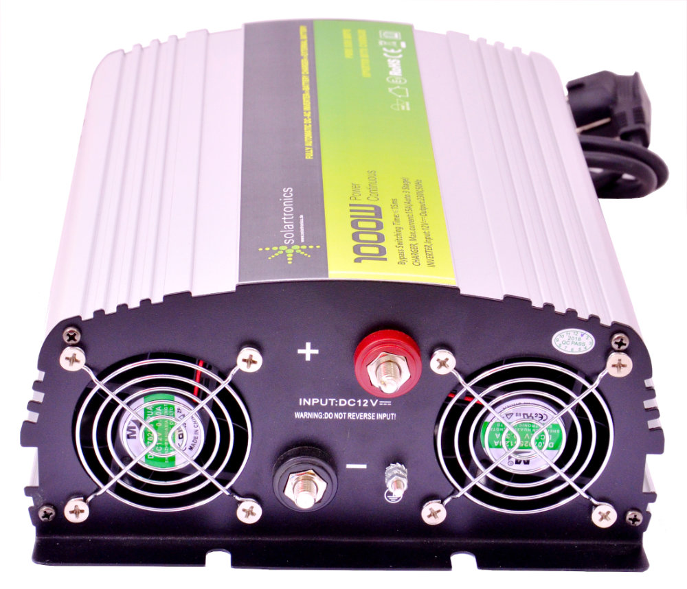 Solartronics Spannungswandler NPS100012V 1000W/2000W USV reiner Sinus mit 10A Laderegler
