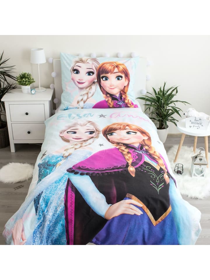 Disney Frozen 2-tlg.Set: Kinderbettwäsche Disney Frozen in Blau günstig kaufen 140
