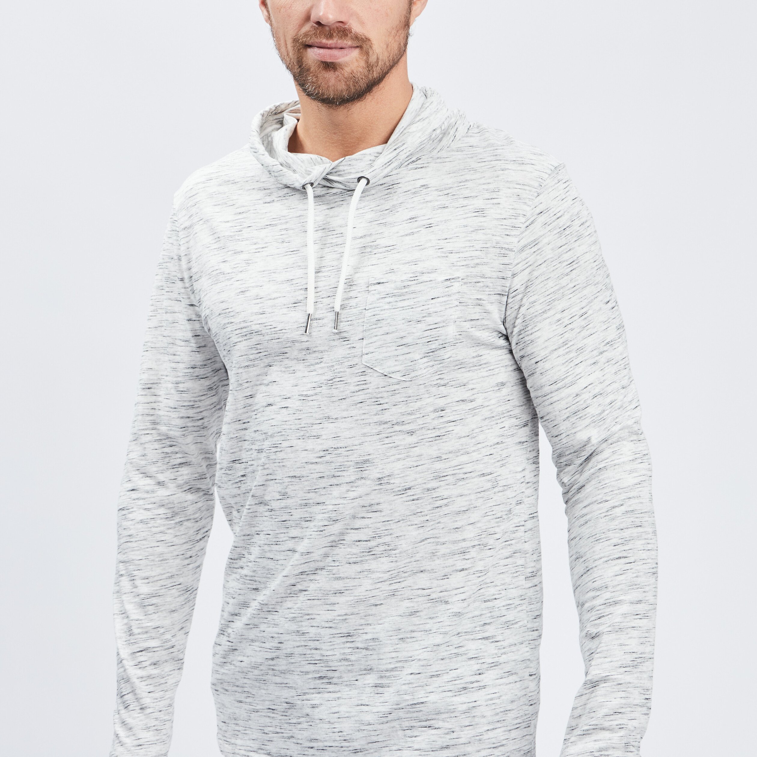 T-shirt manches longues col montant ecru homme | La Halle