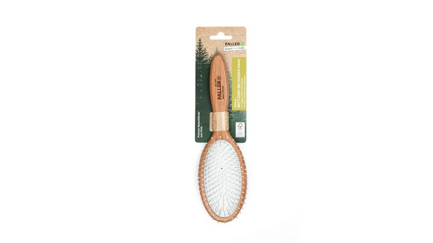 FALLER Haarbürste Buche, oval, groß, Stahlstifte mit Noppen