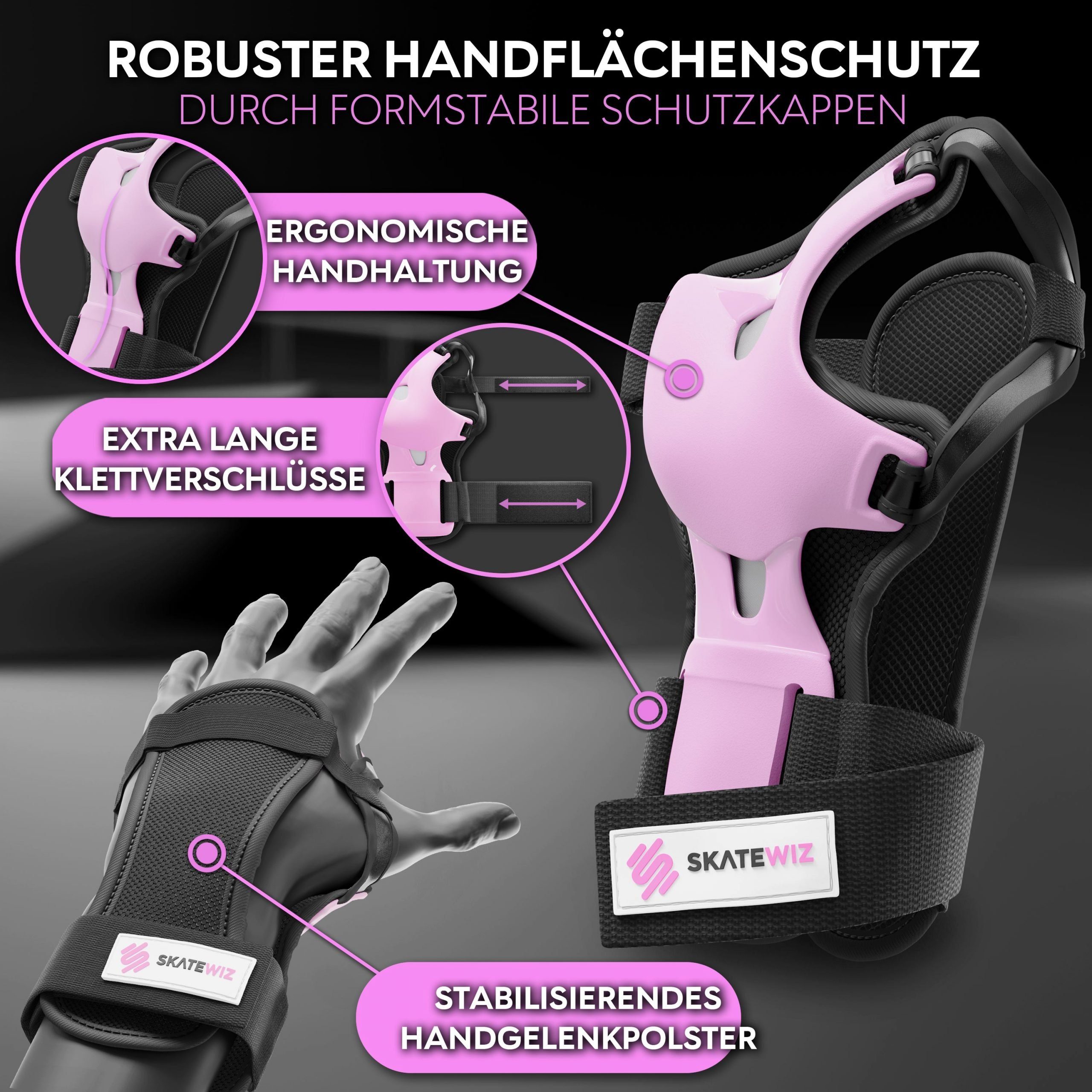 SKATEWIZ Protektoren-Set Schoner Inliner Geschenke für Kinder Knieschoner Erwachsene (Schützer Set Inliner skates Kinder und Rollschuhe, 6-tlg., Knieschoner Kinder - Inliner Schoner Erwachsene Schützer Inliner), Skateboard Schutzausrüstung Schlittsch