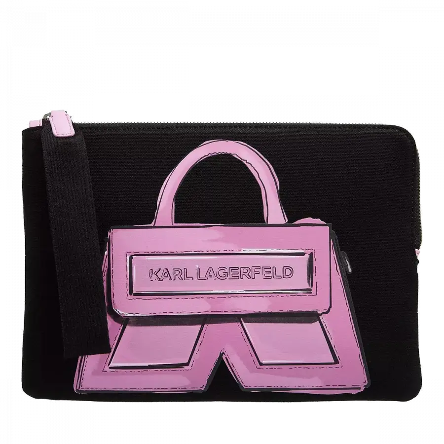 Karl Lagerfeld - Karl Lagerfeld Clutches & Evening Bags Canvas Black - schwarz
