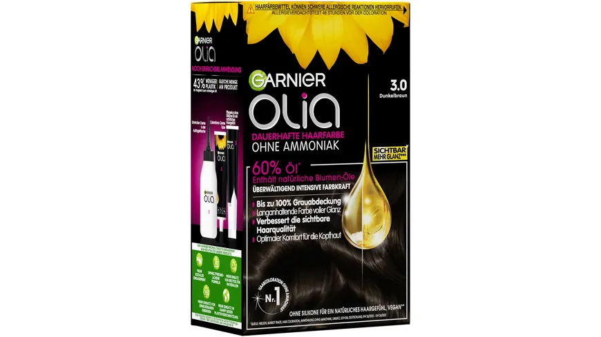 Garnier Olia Dauerhafte Haarfarbe Öl-Coloration 3.0 - dunkelbraun