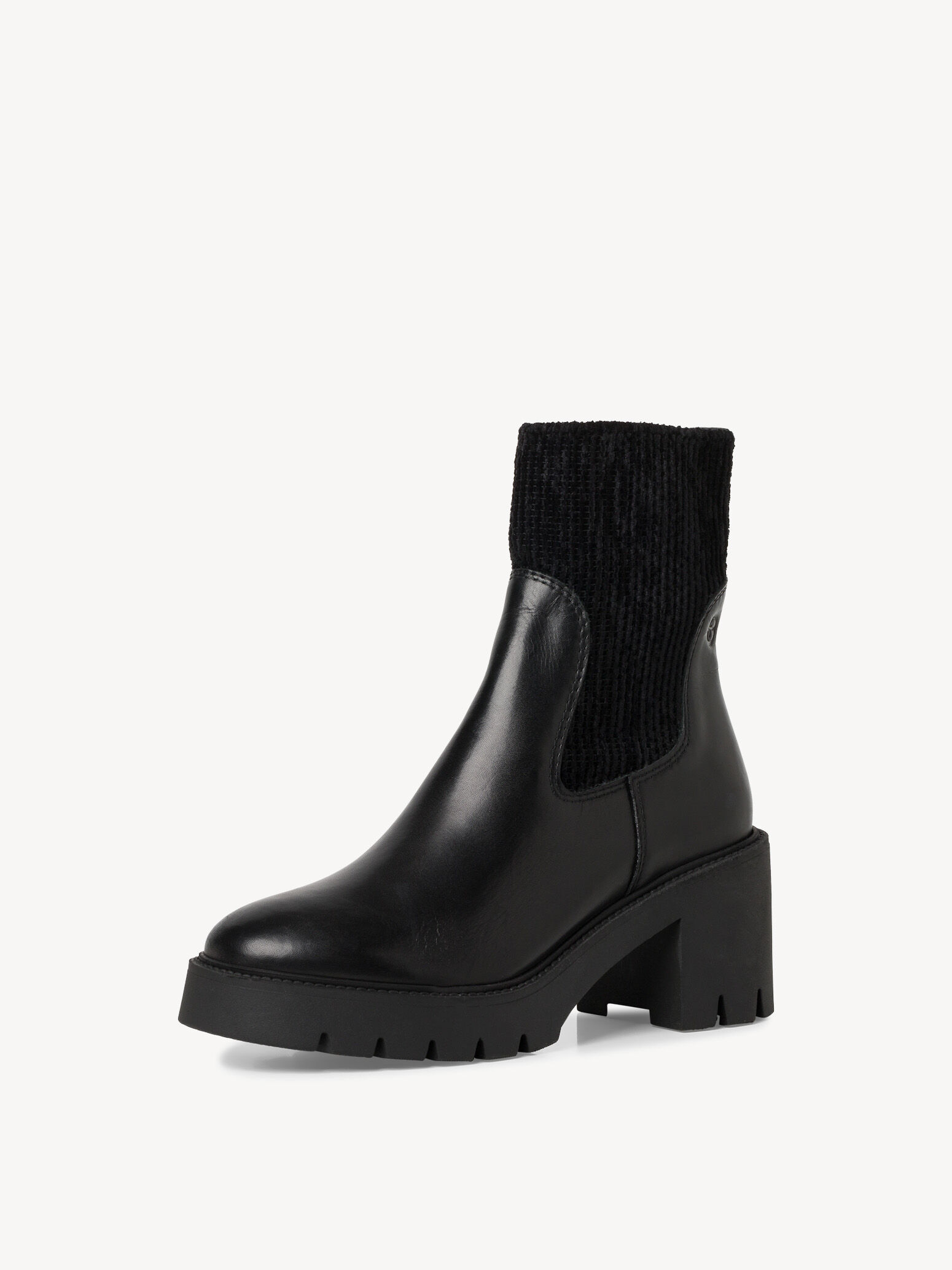 Bottine Chelsea en cuir - noir