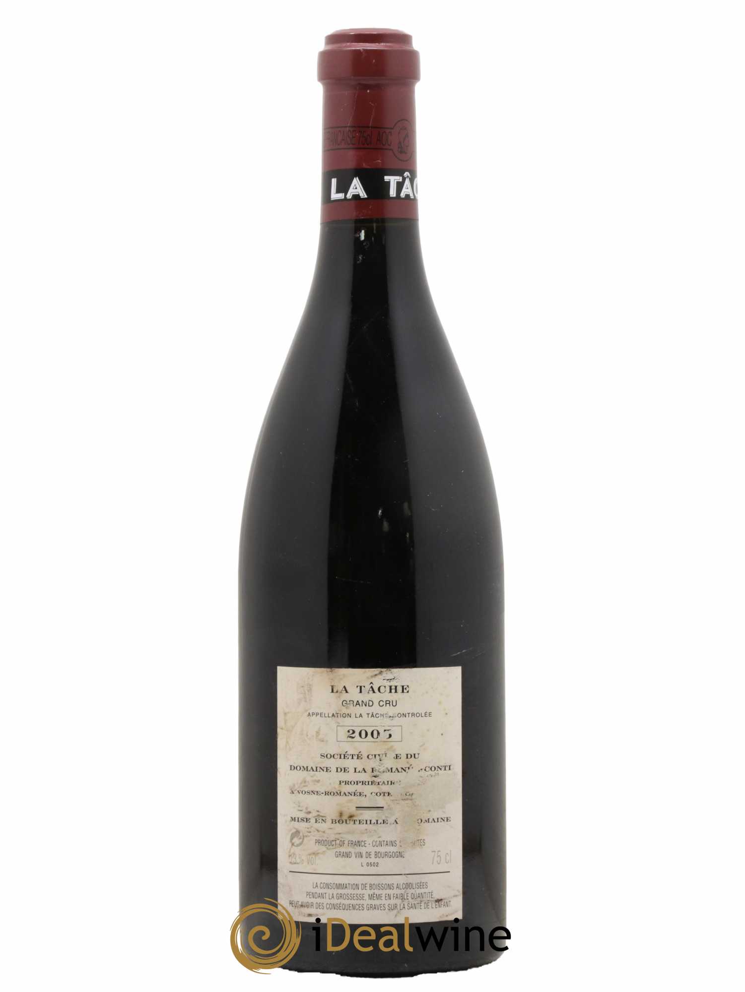 La Tâche Grand Cru Domaine de la Romanée-Conti  2005 - Lot de 1 Bouteille