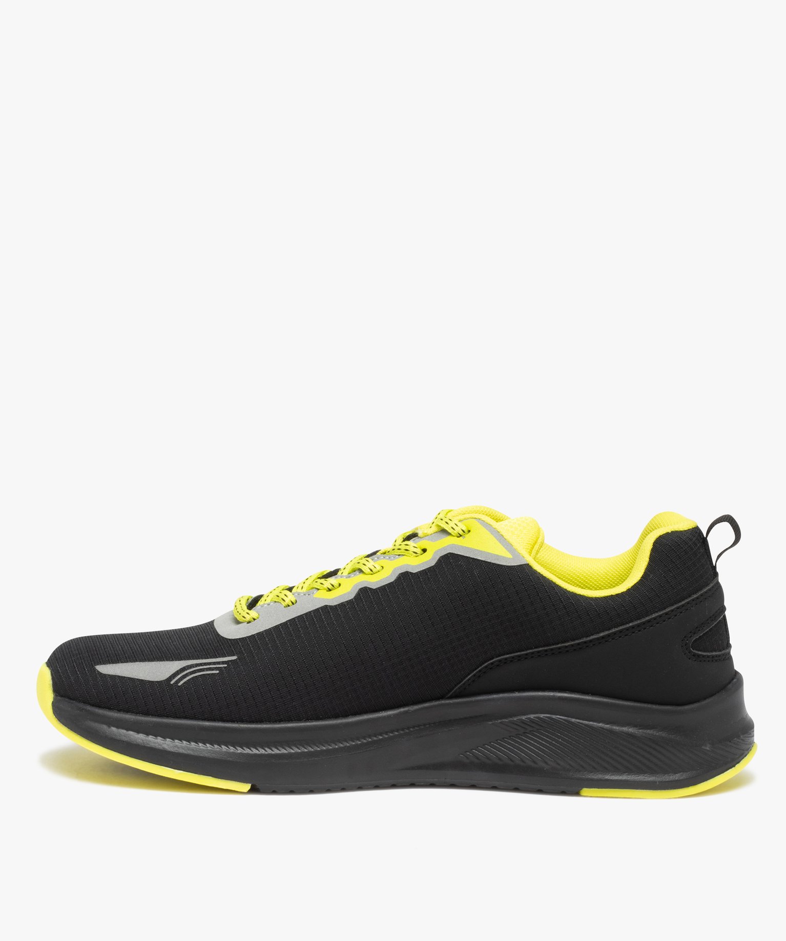 Baskets homme running en textile avec détails fluo noir | GEMO