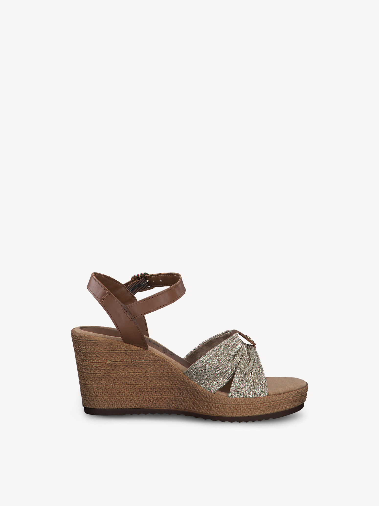 Sandale à talon en cuir - marron