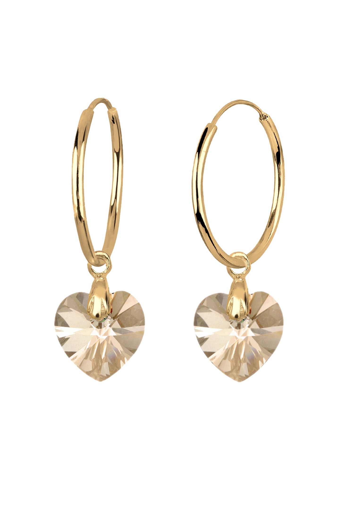 Elli Heart Crystal Gold Plated Silver (925/1000)