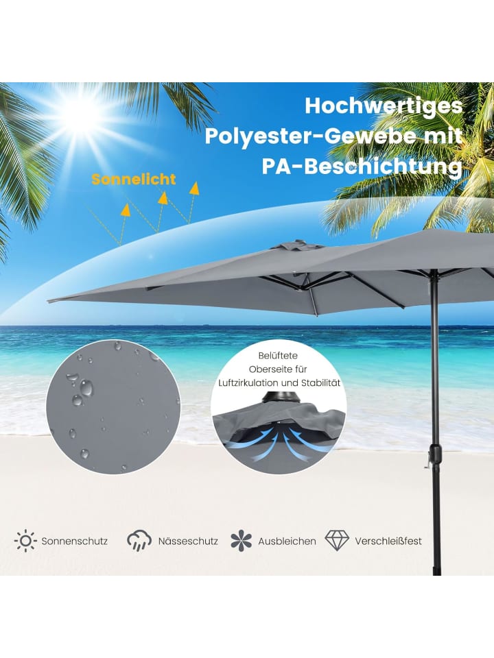 COSTWAY Doppelsonnenschirm 426x265cm in Anthrazit günstig kaufen onesize