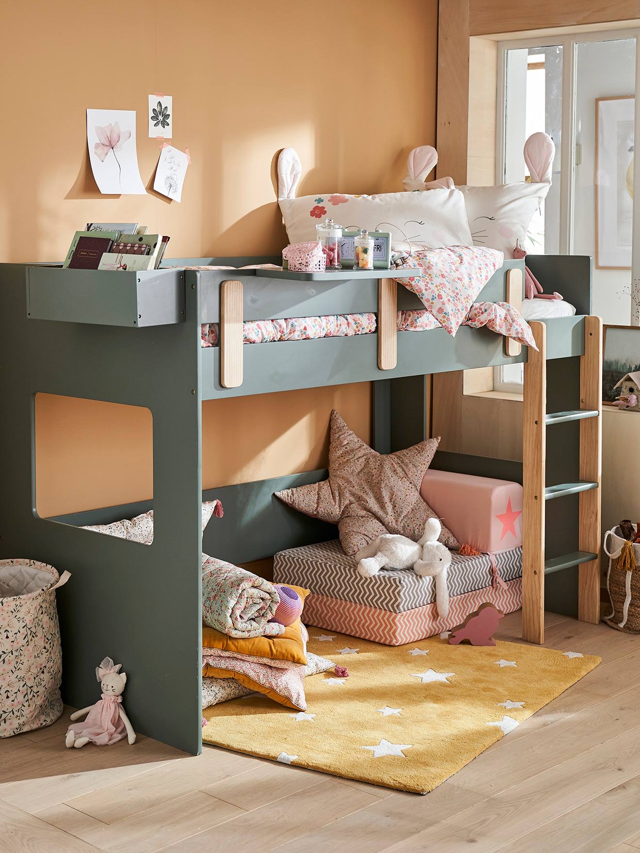 Vertbaudet Kinder Hochbett EVEREST - rosa