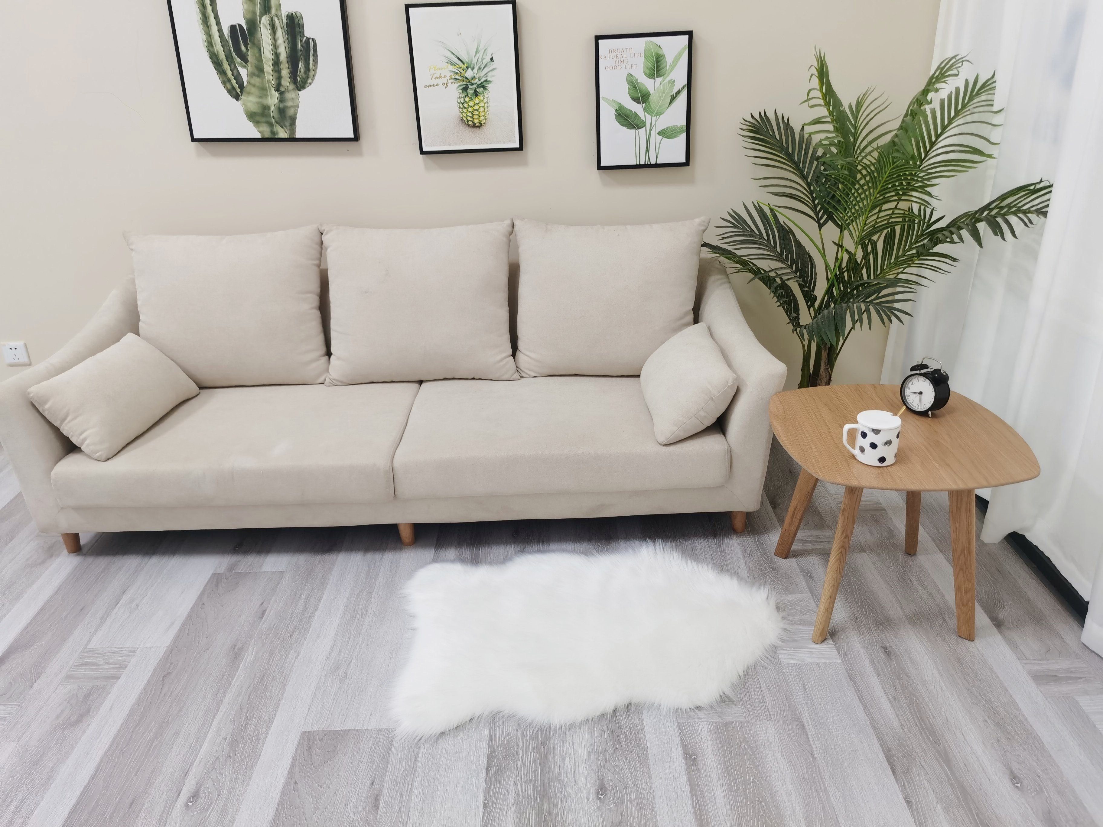 Fellteppich Fellteppich Wollimitat Kunstfell, Hochflor-Teppich für Weihnachtsdeko, Elegear, Höhe: 60 mm, Fellteppich kuschelig, weiche Teppiche für Schlafzimmer, Wohnzimmer