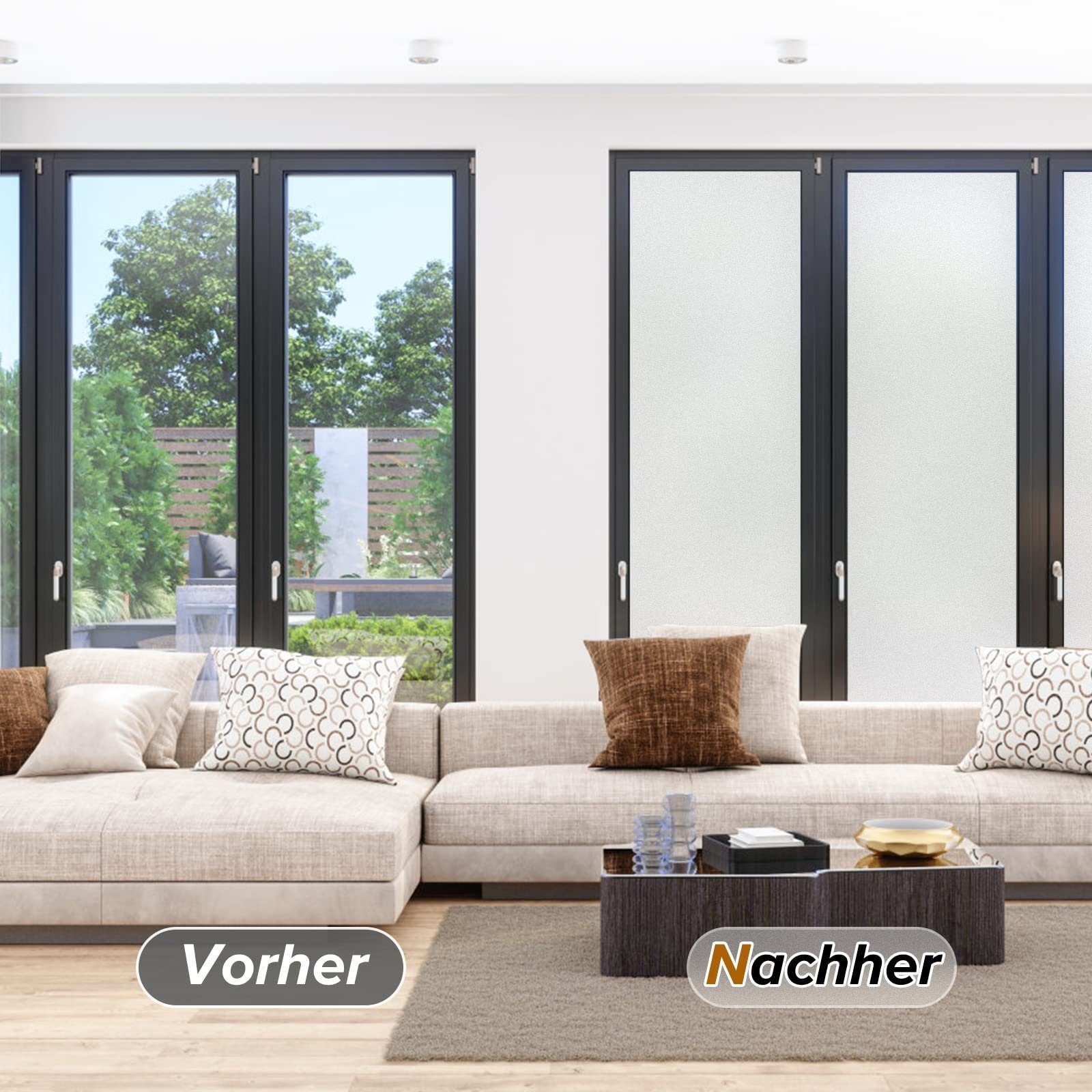 Fensterfolie Fensterfolie Sichtschutzfolie Selbstklebend Für Zuhause Büro 60*100CM, ZmdecQna