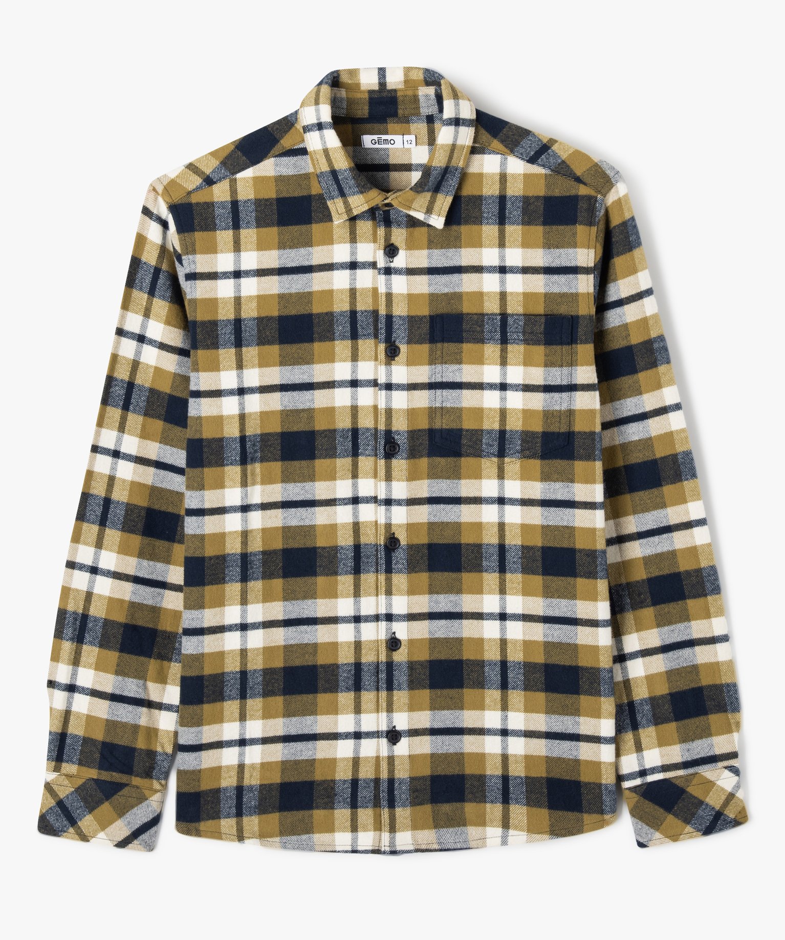 Chemise à manches longues à carreaux Garçon multicolore | GEMO